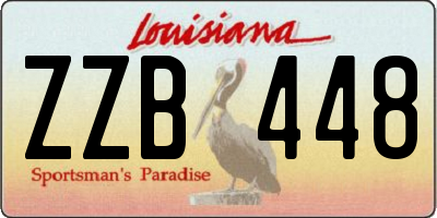 LA license plate ZZB448