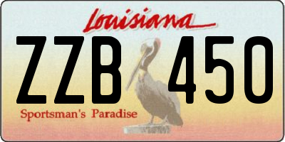 LA license plate ZZB450