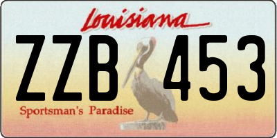 LA license plate ZZB453