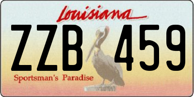 LA license plate ZZB459