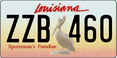 LA license plate ZZB460