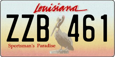 LA license plate ZZB461