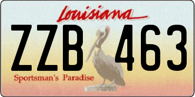 LA license plate ZZB463