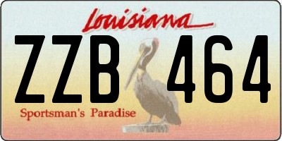 LA license plate ZZB464