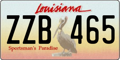 LA license plate ZZB465