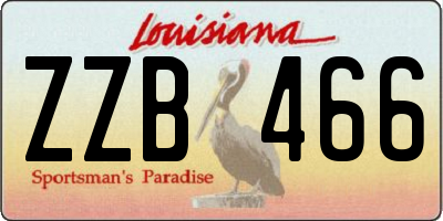 LA license plate ZZB466