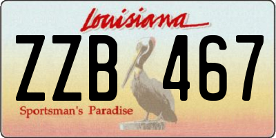 LA license plate ZZB467