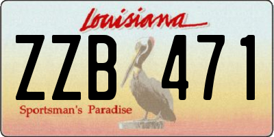 LA license plate ZZB471