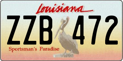 LA license plate ZZB472