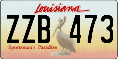 LA license plate ZZB473