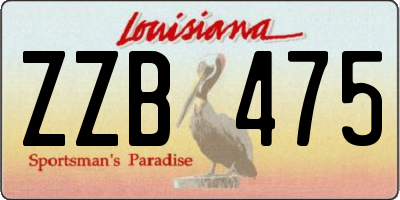 LA license plate ZZB475