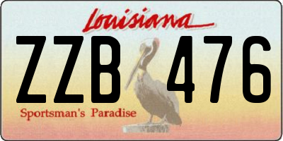 LA license plate ZZB476