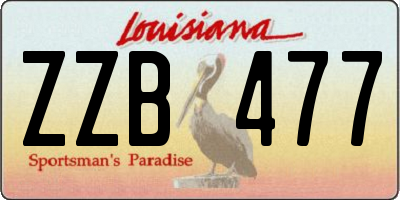 LA license plate ZZB477