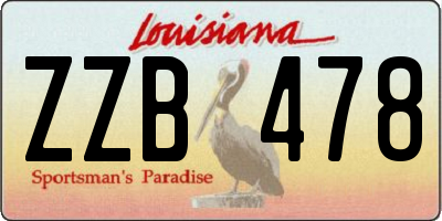 LA license plate ZZB478