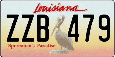 LA license plate ZZB479