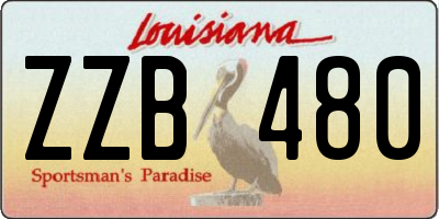 LA license plate ZZB480