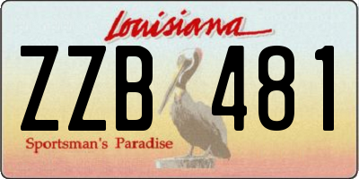 LA license plate ZZB481