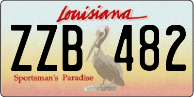 LA license plate ZZB482