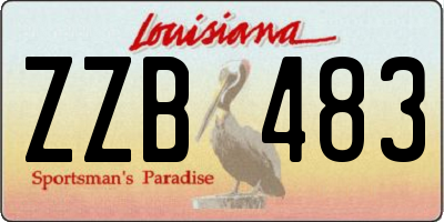 LA license plate ZZB483