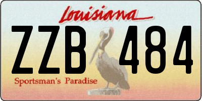 LA license plate ZZB484