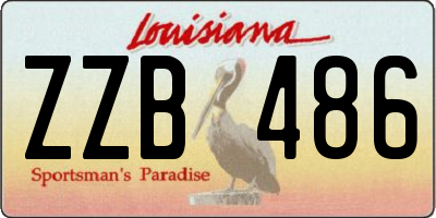 LA license plate ZZB486