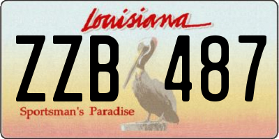 LA license plate ZZB487