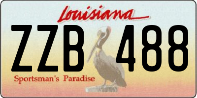 LA license plate ZZB488