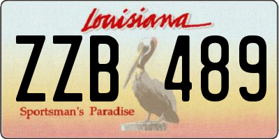 LA license plate ZZB489