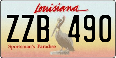 LA license plate ZZB490