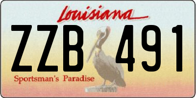 LA license plate ZZB491