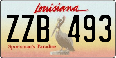 LA license plate ZZB493