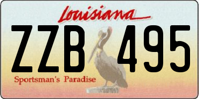LA license plate ZZB495