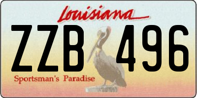 LA license plate ZZB496