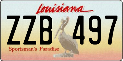 LA license plate ZZB497