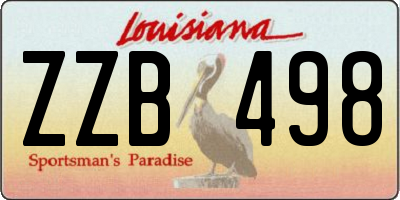 LA license plate ZZB498