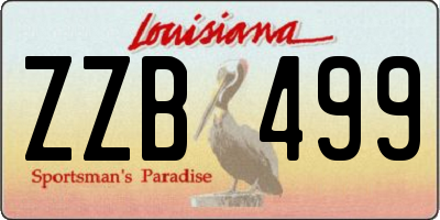 LA license plate ZZB499