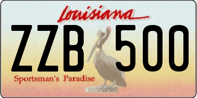 LA license plate ZZB500