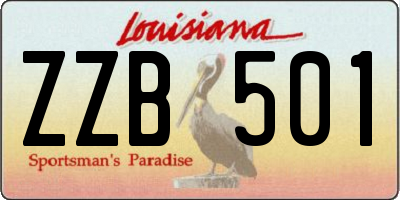 LA license plate ZZB501