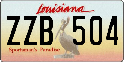 LA license plate ZZB504