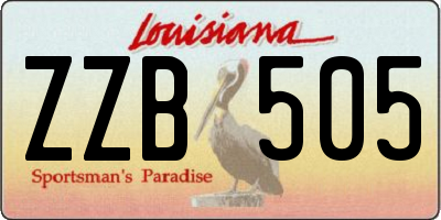 LA license plate ZZB505