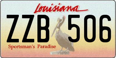 LA license plate ZZB506