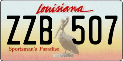 LA license plate ZZB507