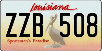 LA license plate ZZB508