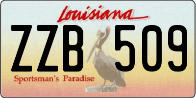 LA license plate ZZB509