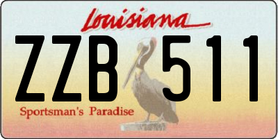 LA license plate ZZB511