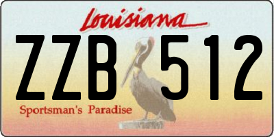 LA license plate ZZB512