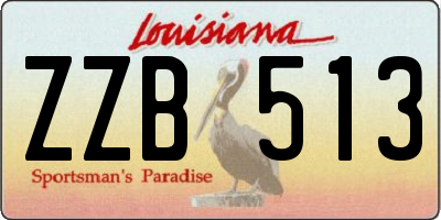 LA license plate ZZB513