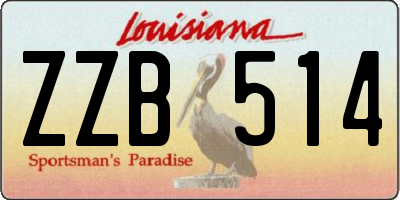 LA license plate ZZB514