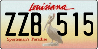 LA license plate ZZB515