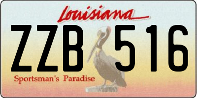 LA license plate ZZB516